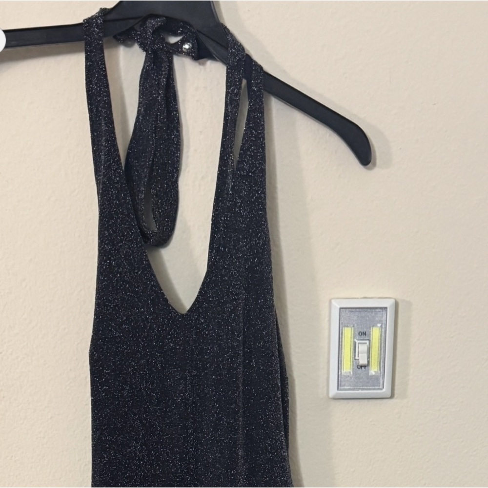JS Collections Black Glitter Dress